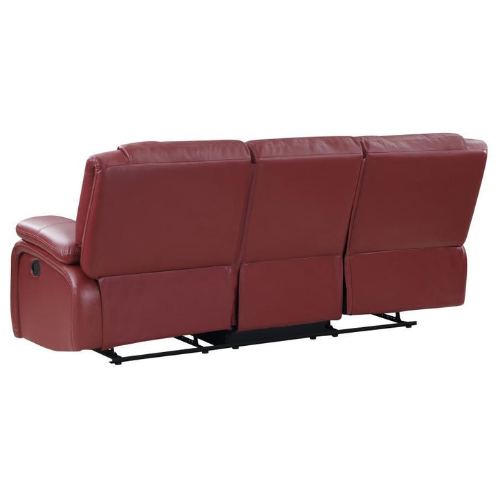Camila - 2 Piece Upholstered Reclining Sofa Set - Red