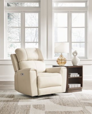 Dahlmoore Power Recliner - White Rocker Chair modern furniture Contempo Furniture