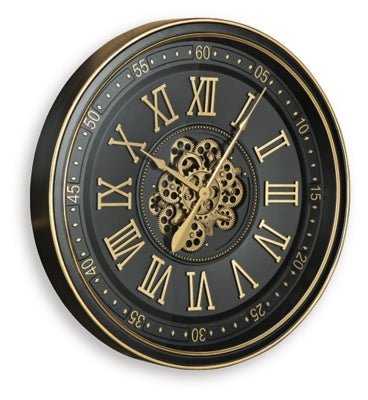 Dairton Wall Clock - Black Wall Clock modern furniture Contempo Furniture
