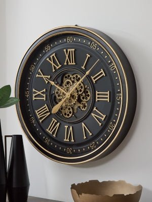 Dairton Wall Clock - Black Wall Clock modern furniture Contempo Furniture