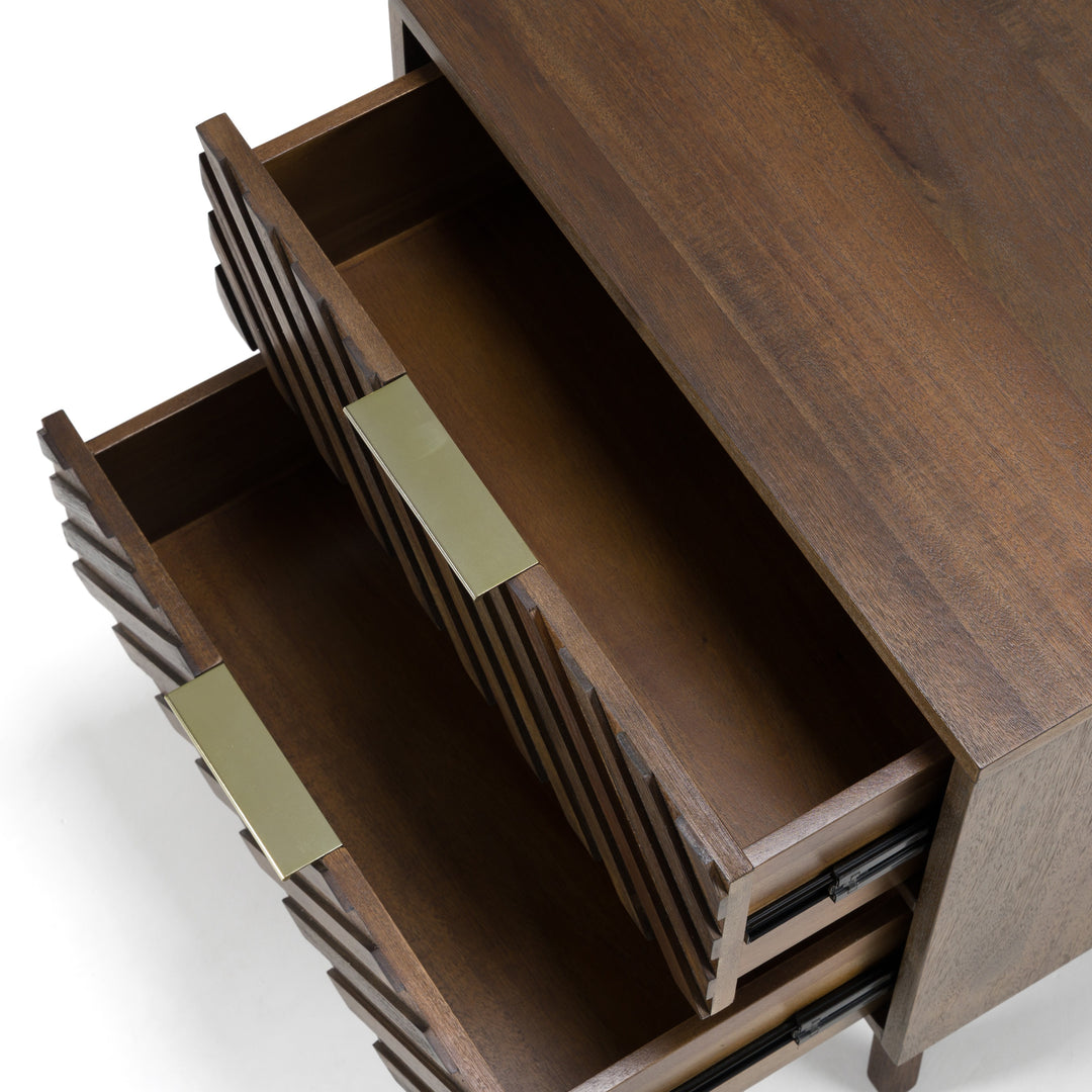 Daisy Mid-Century Dark Acacia Nightstand