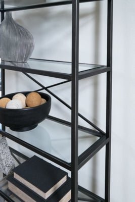 Dakerwell 72" Bookcase - Black Standard Bookcase modern furniture Contempo Furniture