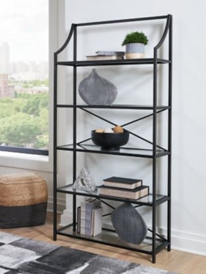 Dakerwell 72" Bookcase - Black Standard Bookcase modern furniture Contempo Furniture