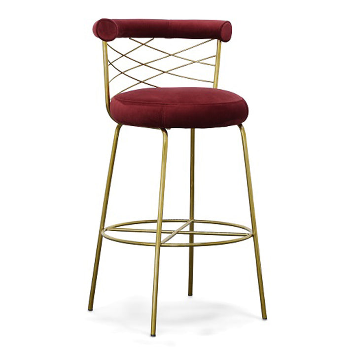 Dakin - Modern Glam Red &amp; Gold Barstool