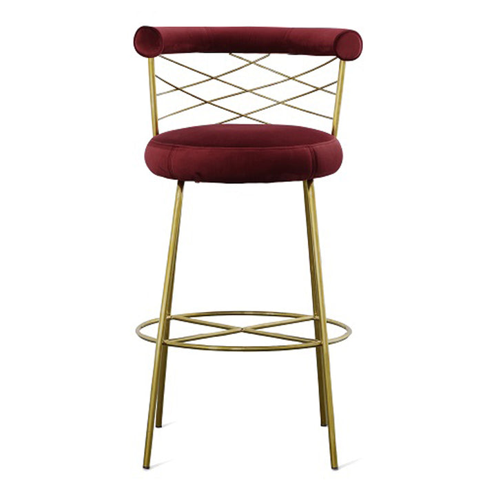 Dakin - Modern Glam Red &amp; Gold Barstool