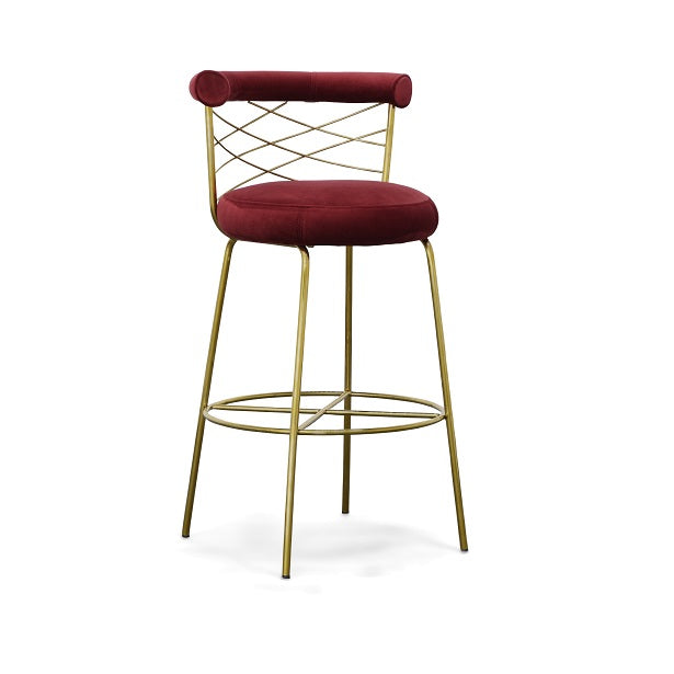 Dakin - Modern Glam Red &amp; Gold Barstool
