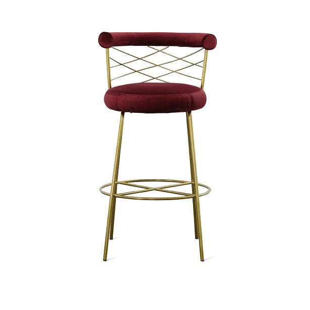 Dakin - Modern Glam Red &amp; Gold Barstool