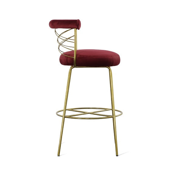 Dakin - Modern Glam Red &amp; Gold Barstool
