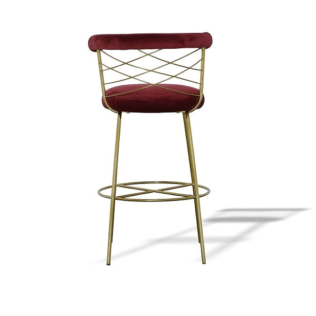 Dakin - Modern Glam Red &amp; Gold Barstool