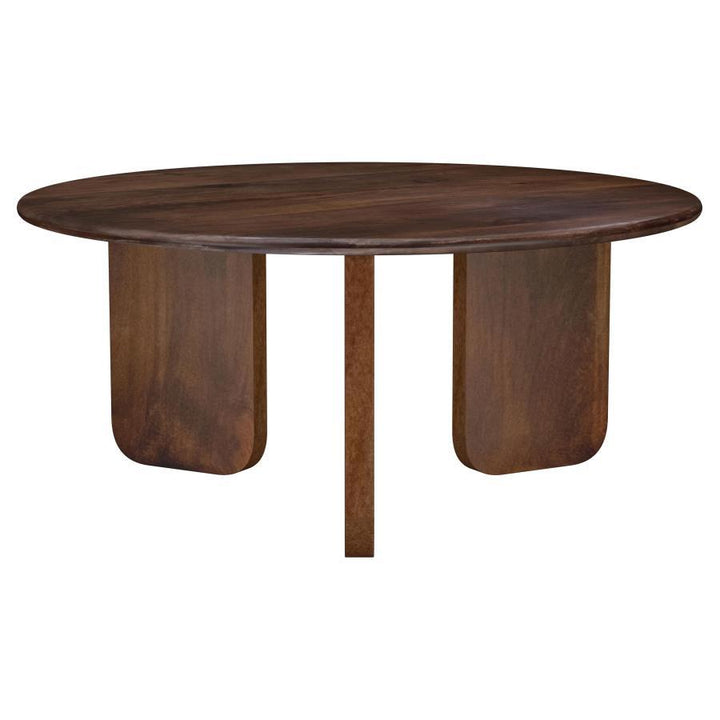 Dale - Round Solid Mango Wood Coffee Table - Brown Coffee Table modern furniture Contempo Furniture