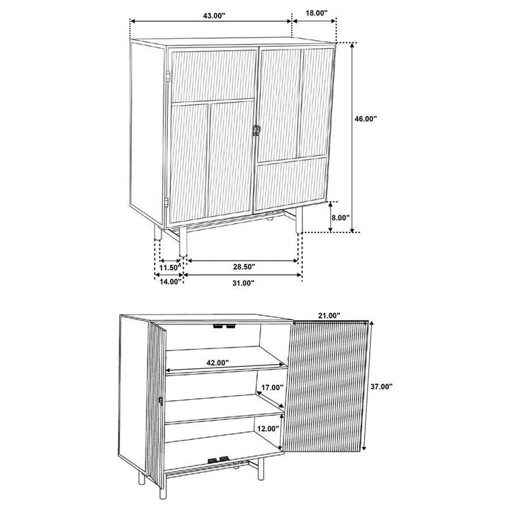Dalia - 2 Door Accent Storage Cabinet With Shelving - Black Accent Cabinet modern furniture Contempo Furniture