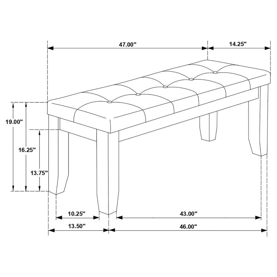 Dalila - Leatherette Upholstered Wood Dining Bench - Cappuccino Upholstered Bench modern furniture Contempo Furniture