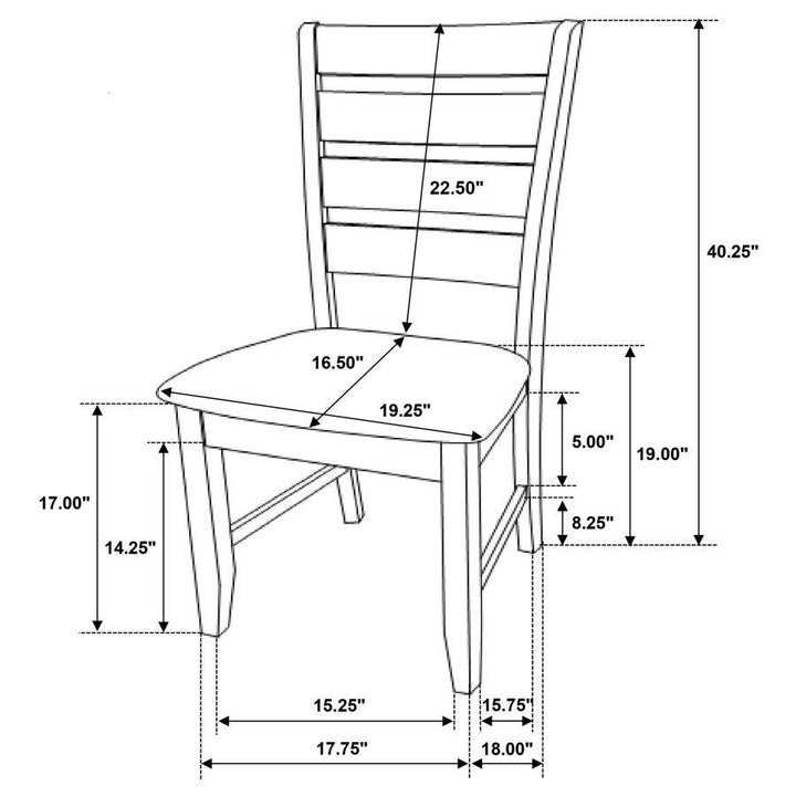 Dalila - Wood Dining Side Chair (Set of 2) - Cappuccino Chair Set modern furniture Contempo Furniture