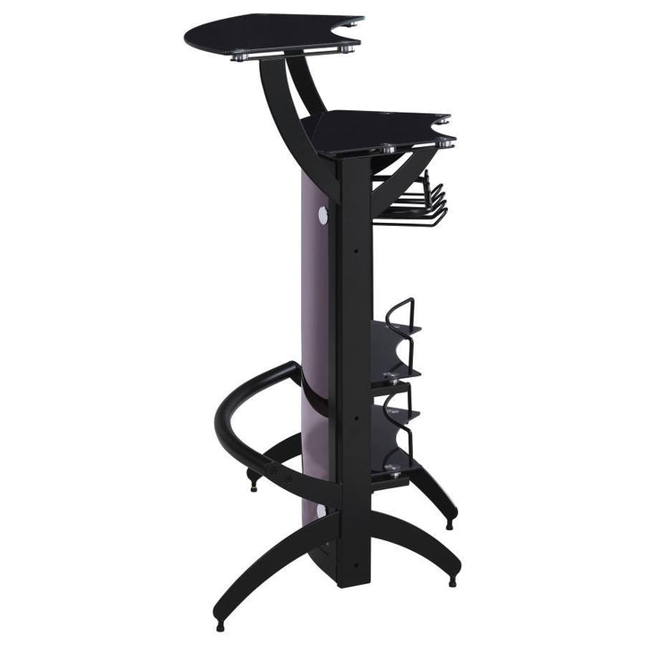 Dallas - 2 - Shelf Curved Freestanding Home Bar Cabinet - Black Home Bars modern furniture Contempo Furniture