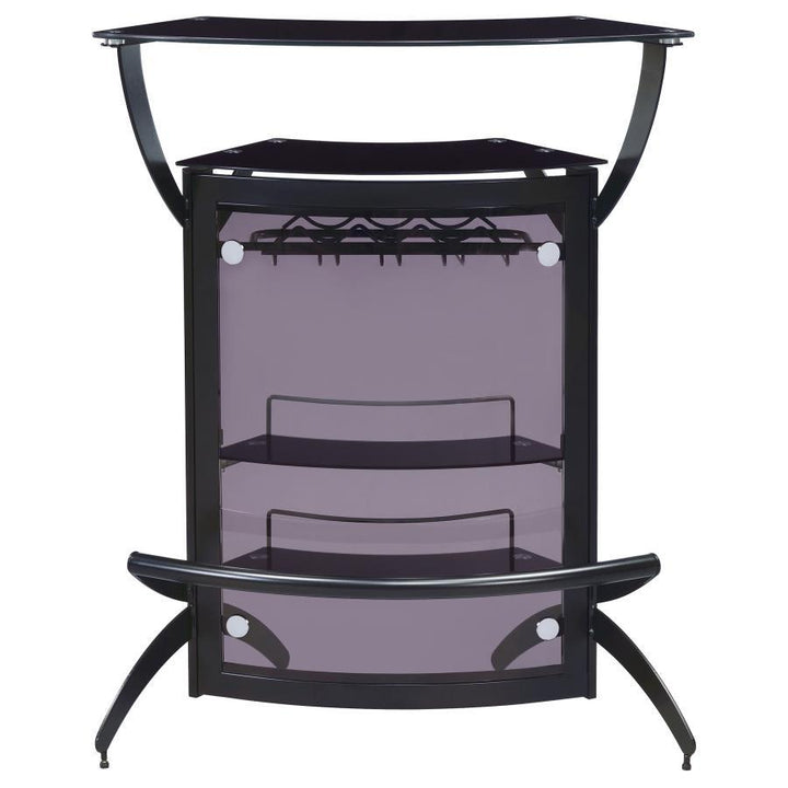 Dallas - 2 - Shelf Curved Freestanding Home Bar Cabinet - Black Home Bars modern furniture Contempo Furniture