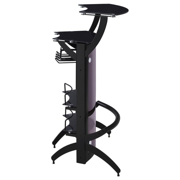 Dallas - 2 - Shelf Curved Freestanding Home Bar Cabinet - Black Home Bars modern furniture Contempo Furniture