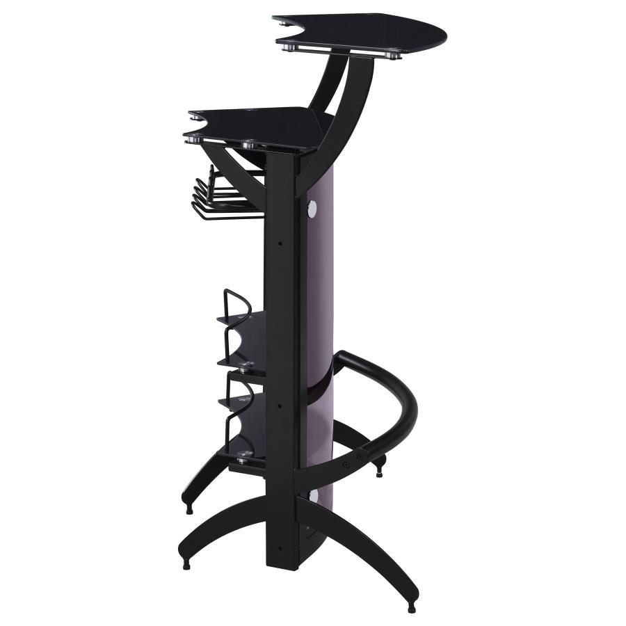Dallas - 2 - Shelf Curved Freestanding Home Bar Cabinet - Black Home Bars modern furniture Contempo Furniture