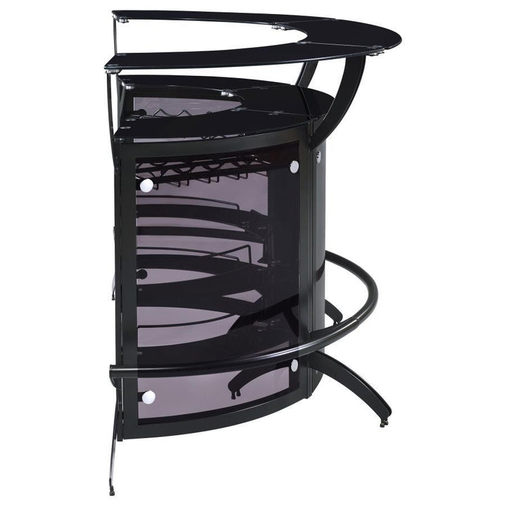 Dallas - 3 Piece Curved Freestanding Home Bar Cabinet - Black Home Bars modern furniture Contempo Furniture
