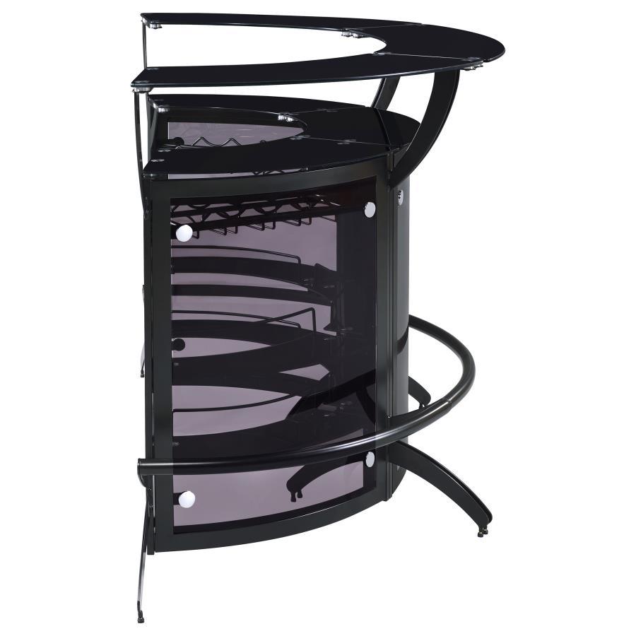 Dallas - 3 Piece Curved Freestanding Home Bar Cabinet - Black Home Bars modern furniture Contempo Furniture