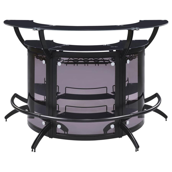 Dallas - 3 Piece Curved Freestanding Home Bar Cabinet - Black Home Bars modern furniture Contempo Furniture