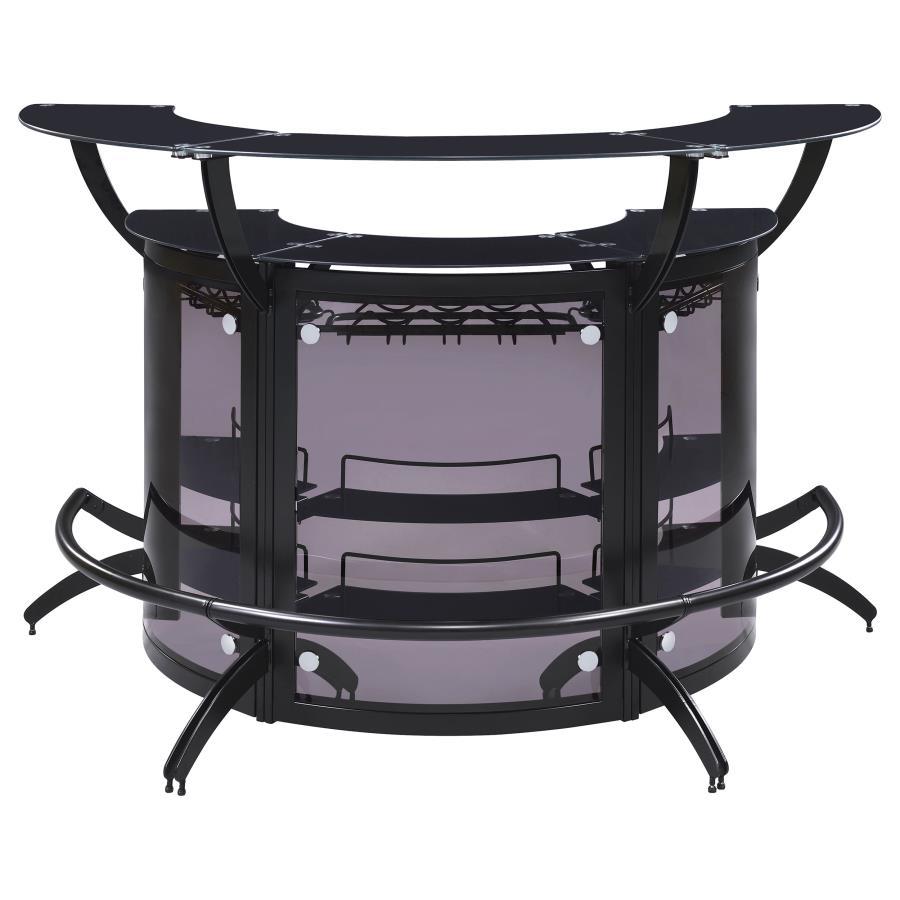 Dallas - 3 Piece Curved Freestanding Home Bar Cabinet - Black Home Bars modern furniture Contempo Furniture