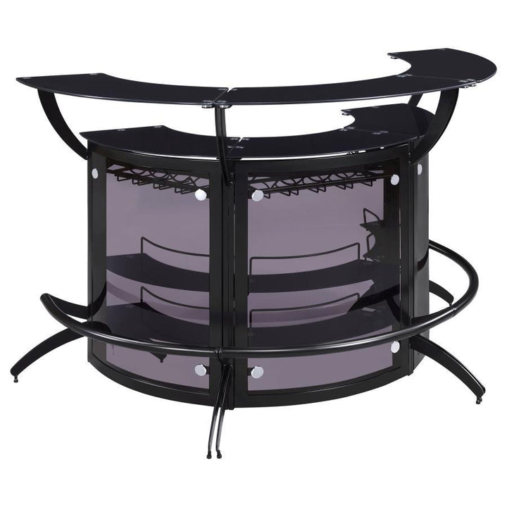 Dallas - 3 Piece Curved Freestanding Home Bar Cabinet - Black Home Bars modern furniture Contempo Furniture