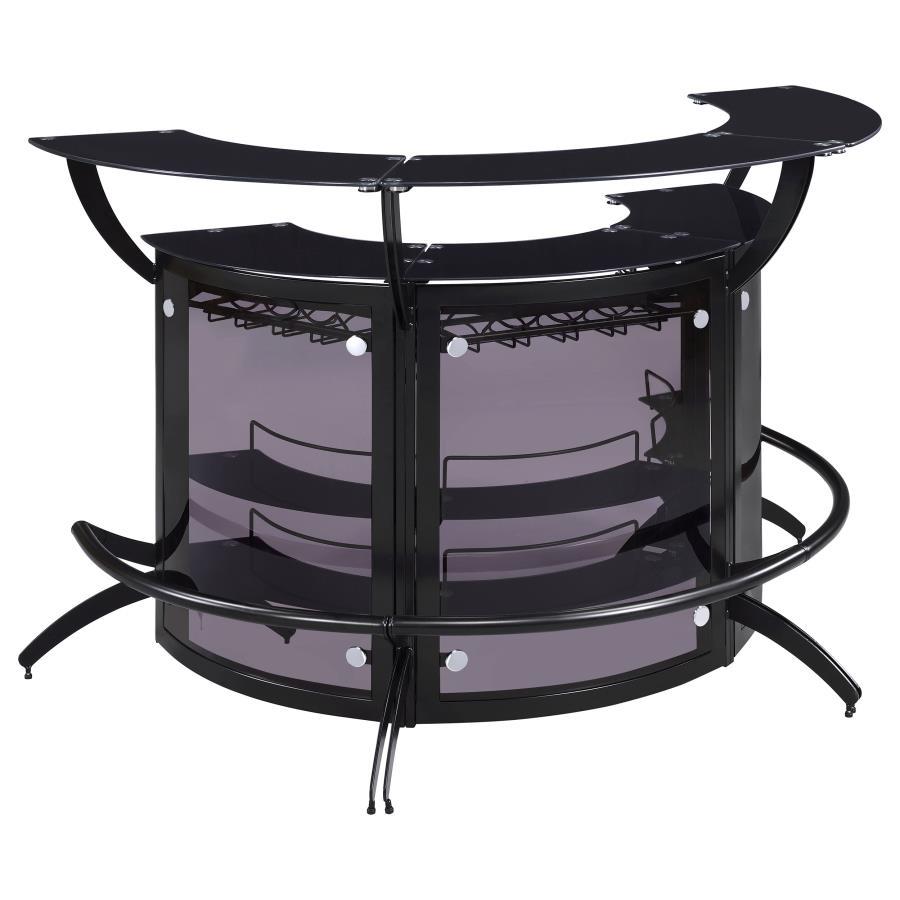 Dallas - 3 Piece Curved Freestanding Home Bar Cabinet - Black Home Bars modern furniture Contempo Furniture