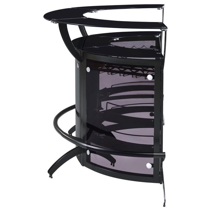Dallas - 3 Piece Curved Freestanding Home Bar Cabinet - Black Home Bars modern furniture Contempo Furniture
