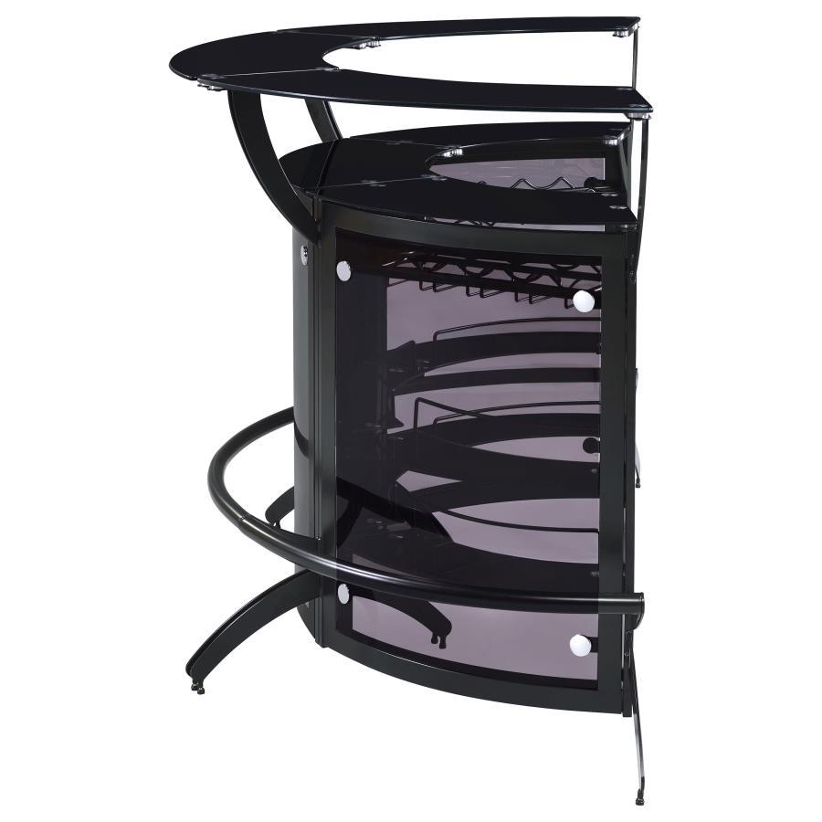 Dallas - 3 Piece Curved Freestanding Home Bar Cabinet - Black Home Bars modern furniture Contempo Furniture