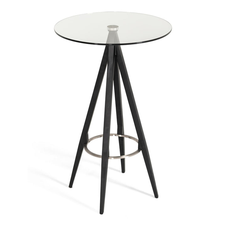 Dallas - Clear Glass and Black Metal Bar Table