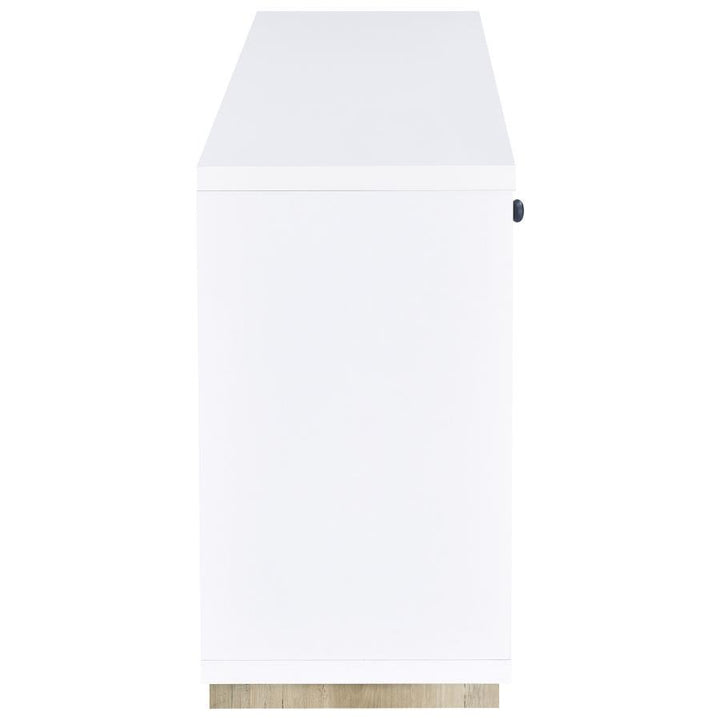 Dalton - 2 Door Storage Credenza - White And Distressed Pine Credenzas modern furniture Contempo Furniture