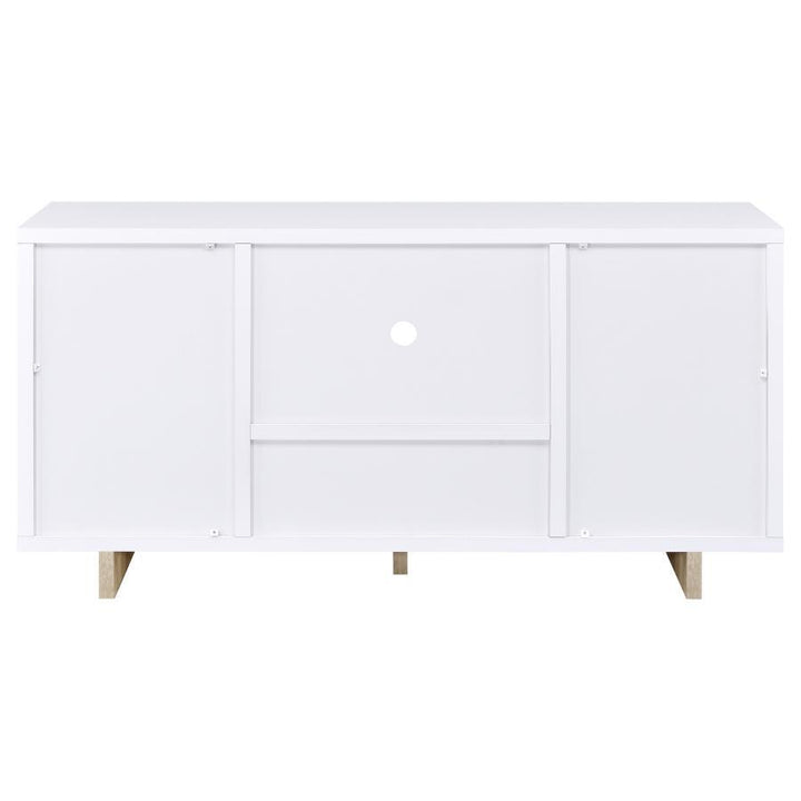 Dalton - 2 Door Storage Credenza - White And Distressed Pine Credenzas modern furniture Contempo Furniture