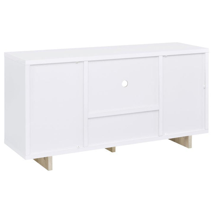 Dalton - 2 Door Storage Credenza - White And Distressed Pine Credenzas modern furniture Contempo Furniture