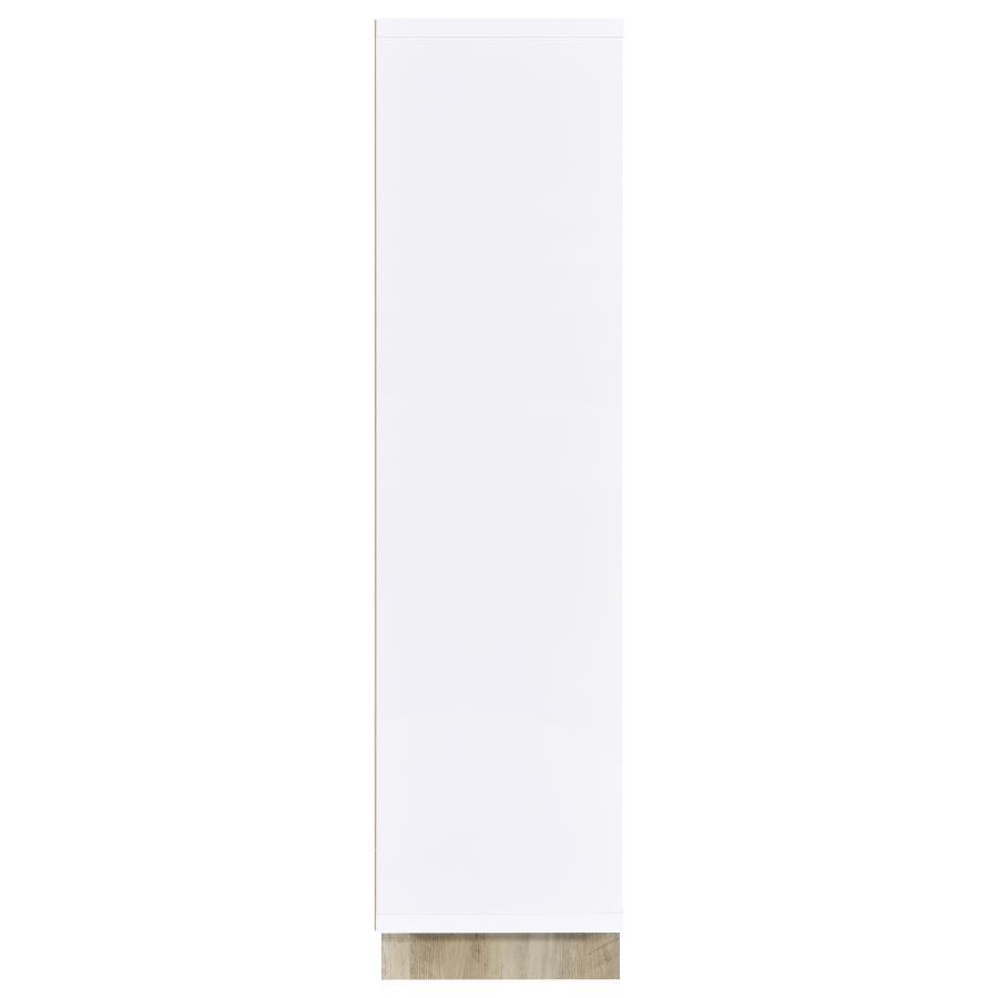 Dalton - 6 - Shelf Bookcase - White And Distressed Pine Standard Bookcase modern furniture Contempo Furniture