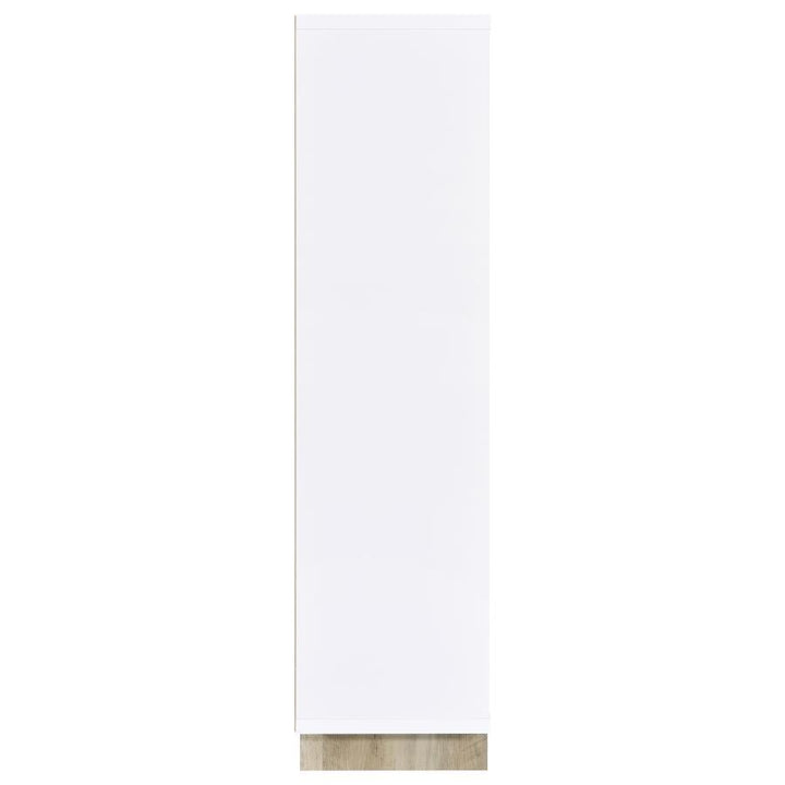 Dalton - 6 - Shelf Bookcase - White And Distressed Pine Standard Bookcase modern furniture Contempo Furniture
