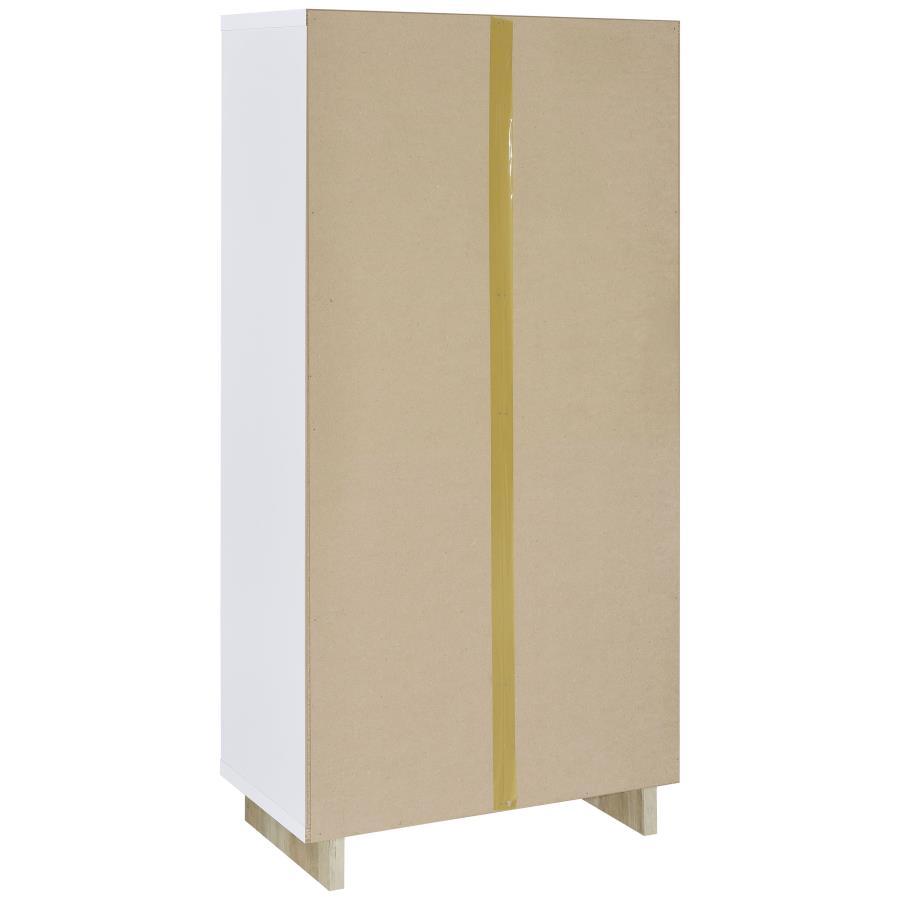 Dalton - 6 - Shelf Bookcase - White And Distressed Pine Standard Bookcase modern furniture Contempo Furniture