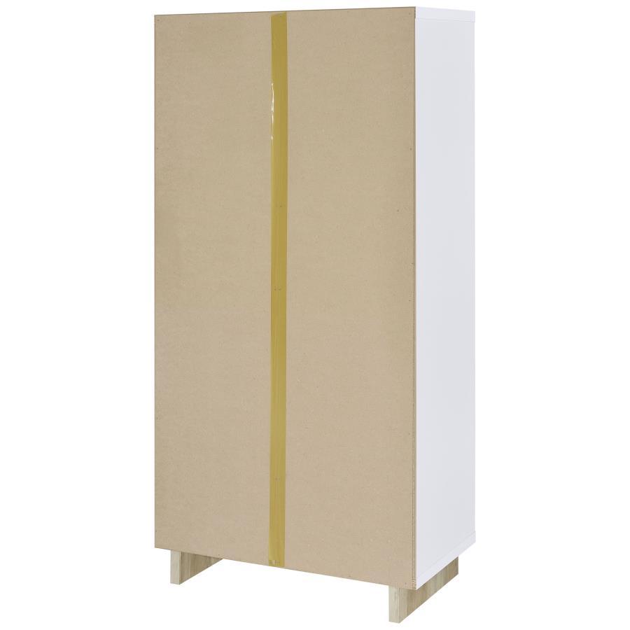 Dalton - 6 - Shelf Bookcase - White And Distressed Pine Standard Bookcase modern furniture Contempo Furniture