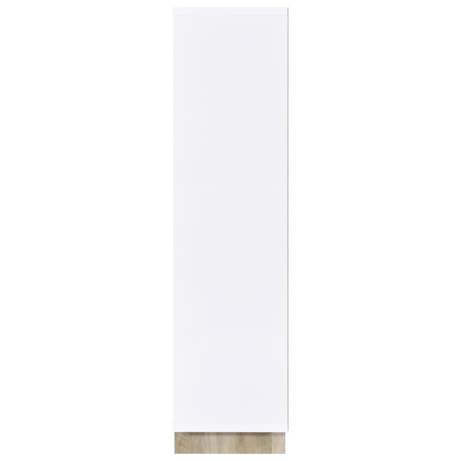 Dalton - 6 - Shelf Bookcase - White And Distressed Pine Standard Bookcase modern furniture Contempo Furniture