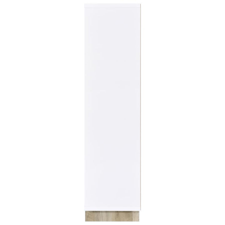 Dalton - 6 - Shelf Bookcase - White And Distressed Pine Standard Bookcase modern furniture Contempo Furniture