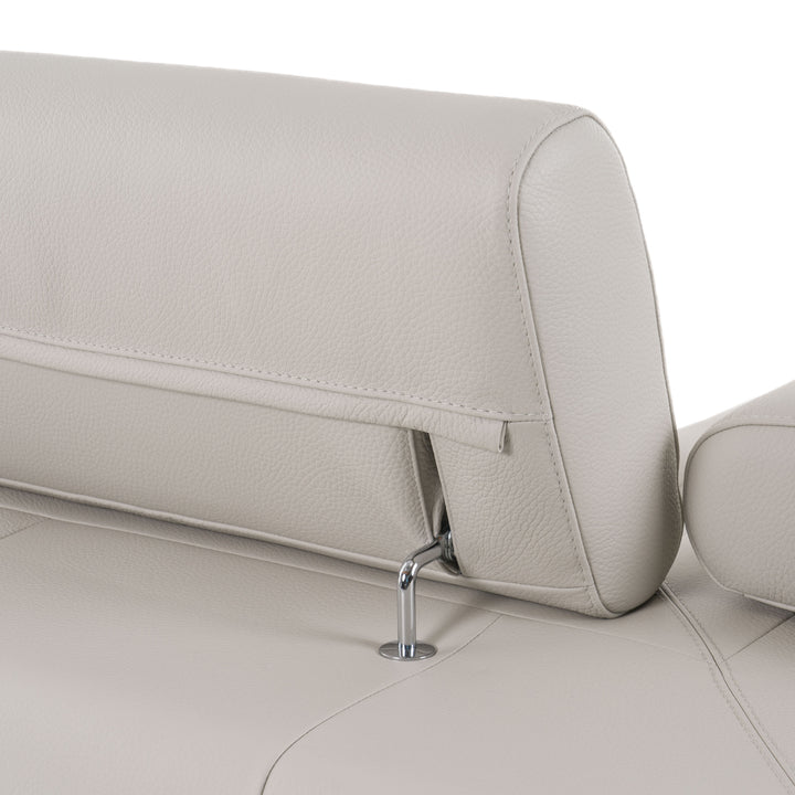 Dalton - Modern Italian Light Grey Leather Sectional + Recliners