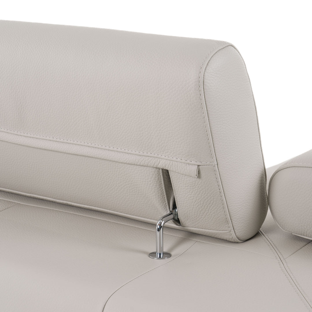 Dalton - Modern Italian Light Grey Leather Sectional + Recliners