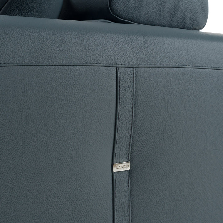 Dalton - Modern Italian Blue Leather Sectional  Recliners