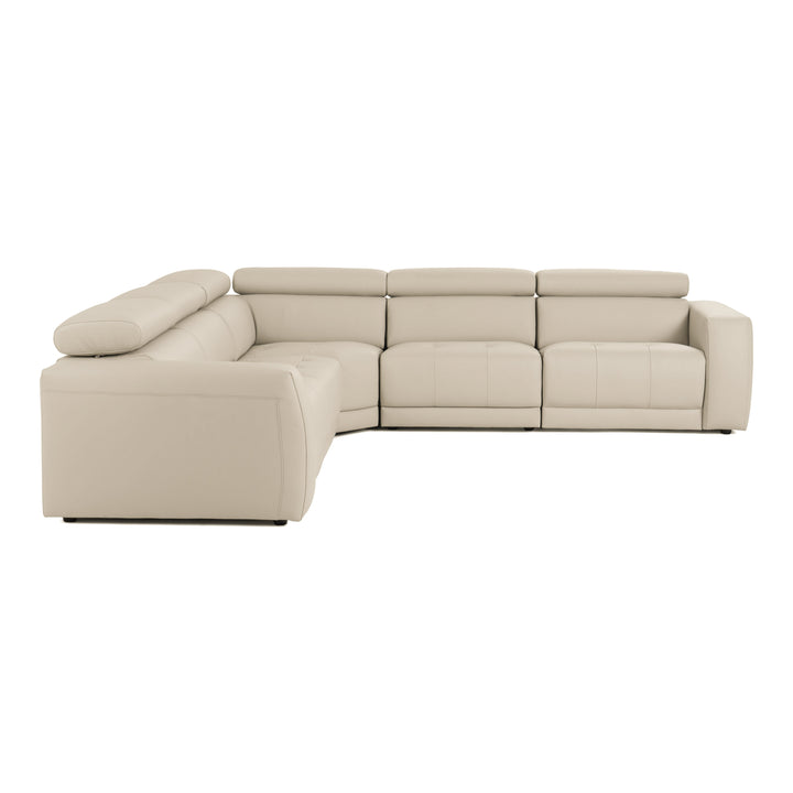Dalton - Modern Italian Oyster Leather Sectional + 2 Recliners