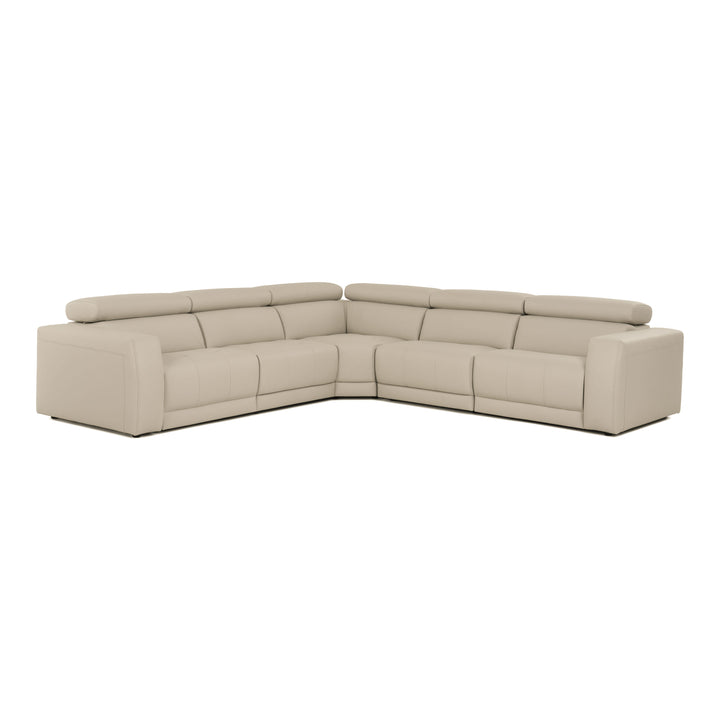 Dalton - Modern Italian Oyster Leather Sectional + 2 Recliners