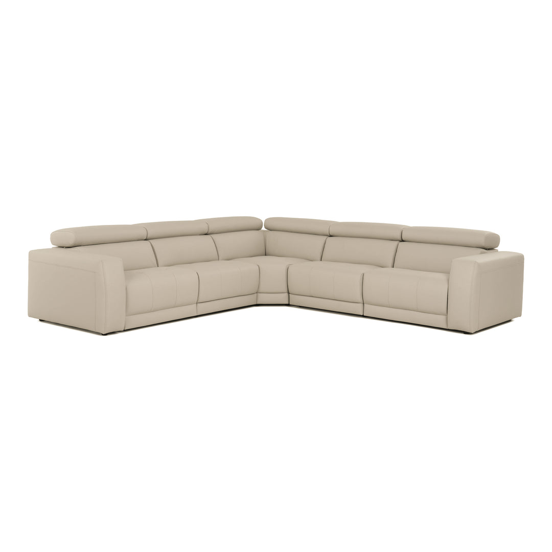 Dalton - Modern Italian Oyster Leather Sectional + 2 Recliners