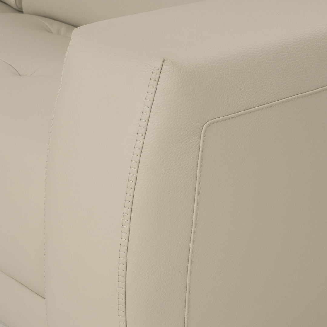Dalton - Modern Italian Oyster Leather Sectional + 2 Recliners