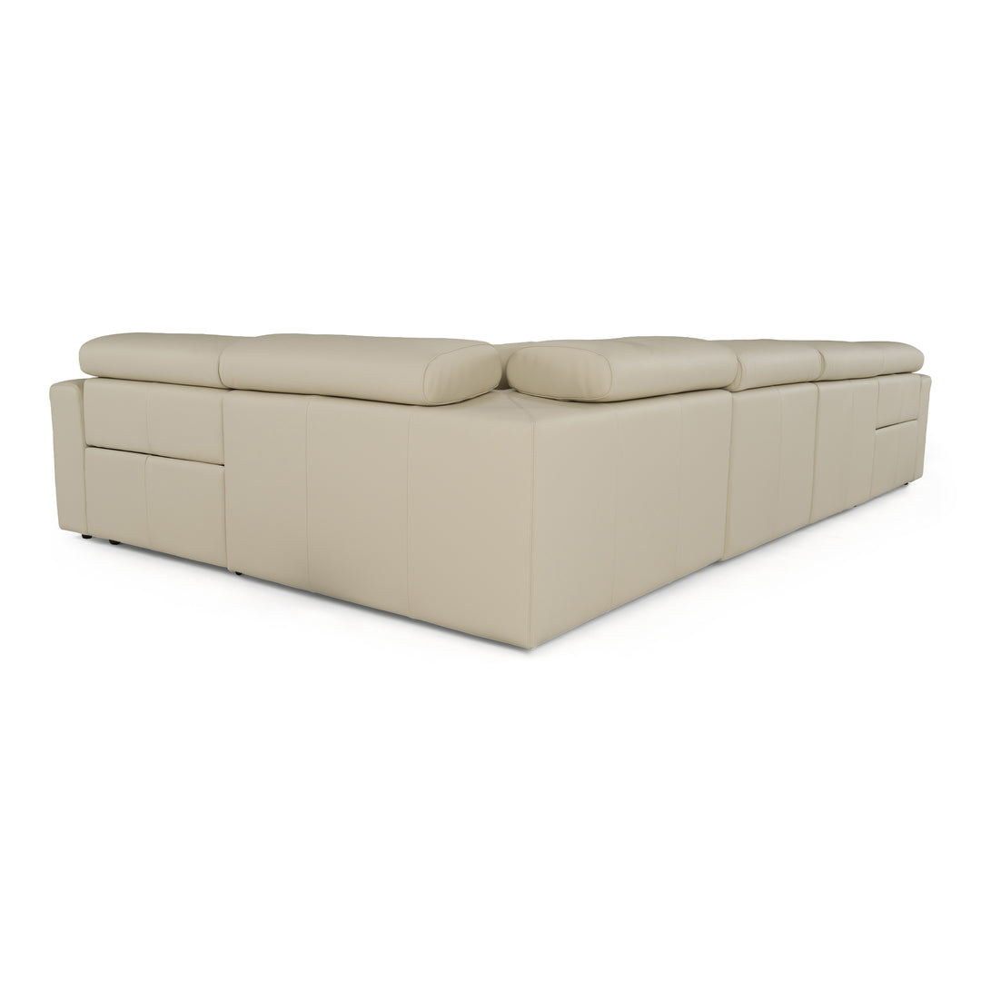 Dalton - Modern Italian Oyster Leather Sectional + 2 Recliners