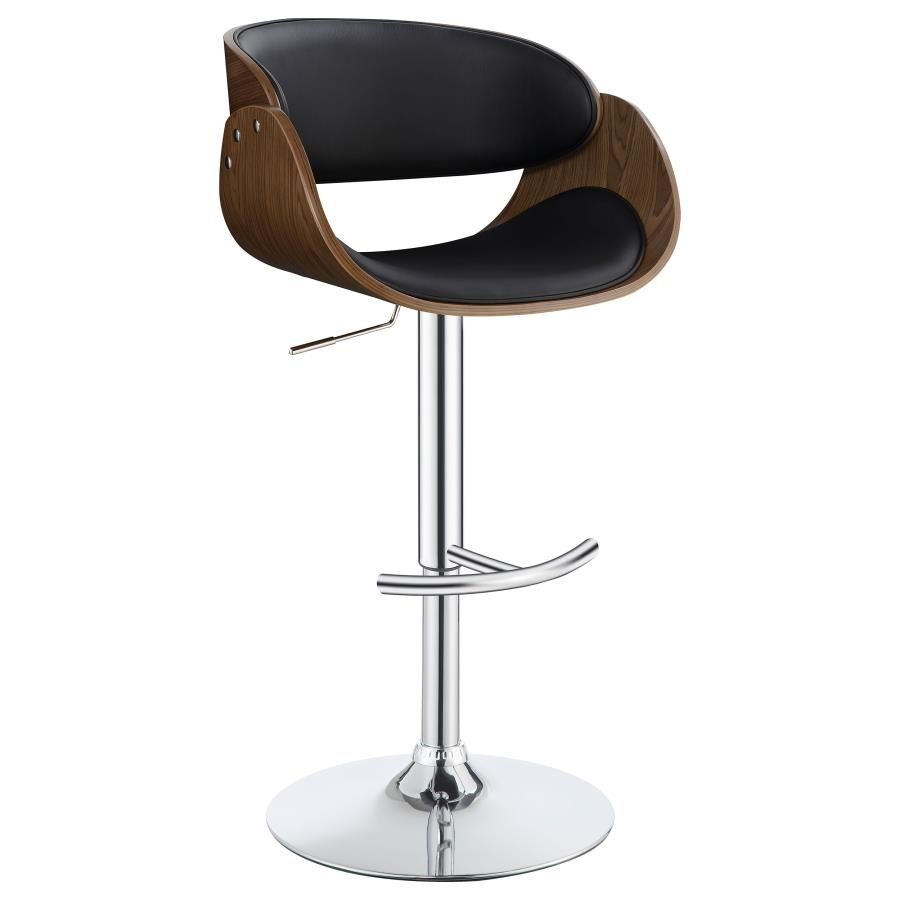 Dana - Adjustable Bar Stool - Black And Chrome Adjustable Height modern furniture Contempo Furniture