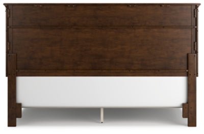 Danabrin California King Panel Bed - Dark Brown Panel Bed modern furniture Contempo Furniture