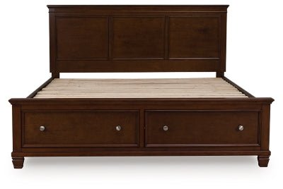 Danabrin California King Panel Storage Bed - Dark Brown Storage Bed modern furniture Contempo Furniture